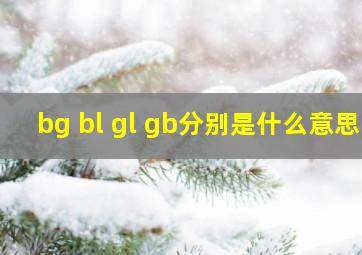 bg bl gl gb分别是什么意思